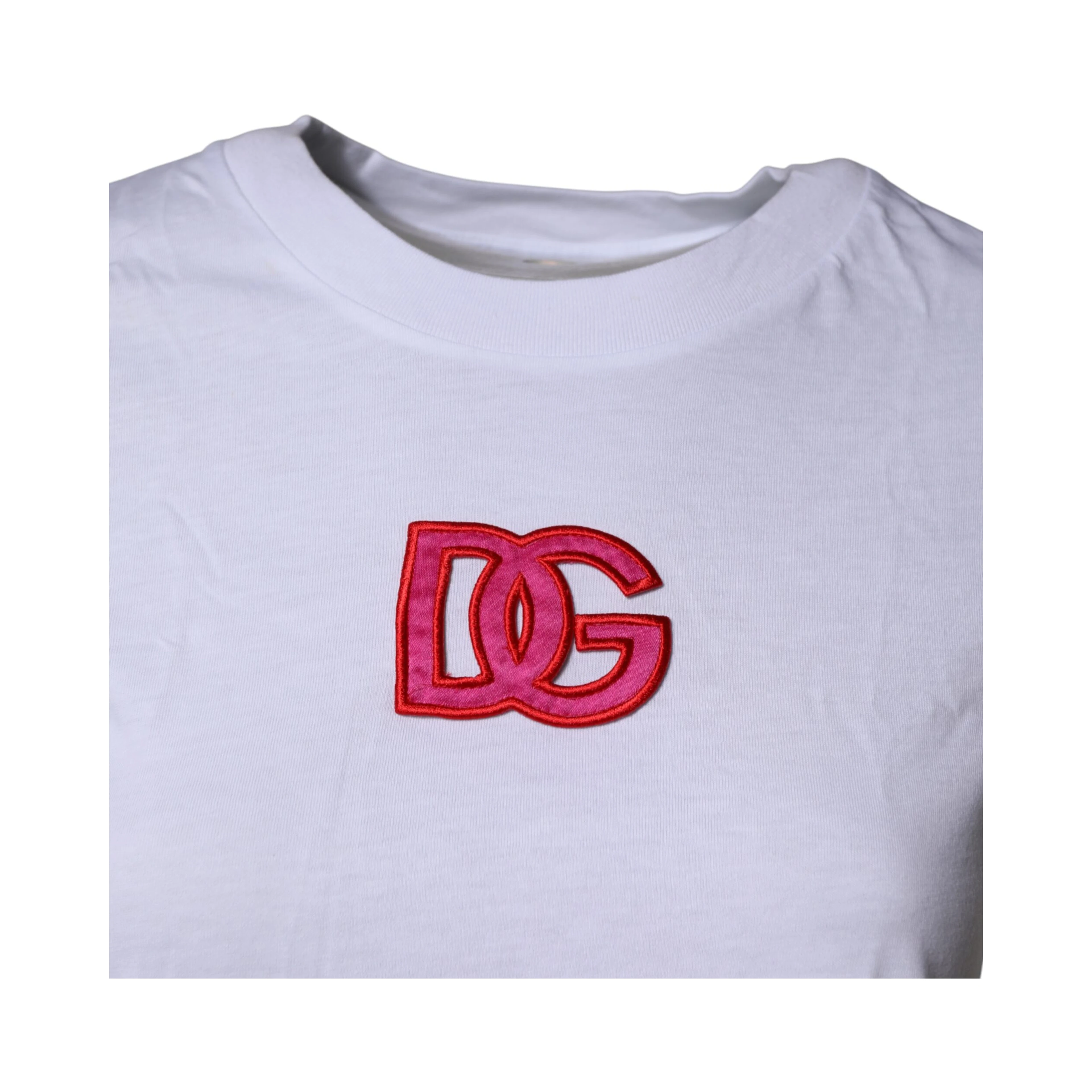 White DG Logo Crew Neck Short Sleeves T-shirt