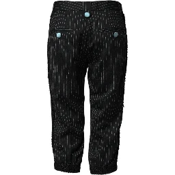 Black Wool Stripes Cropped Trouser Pants