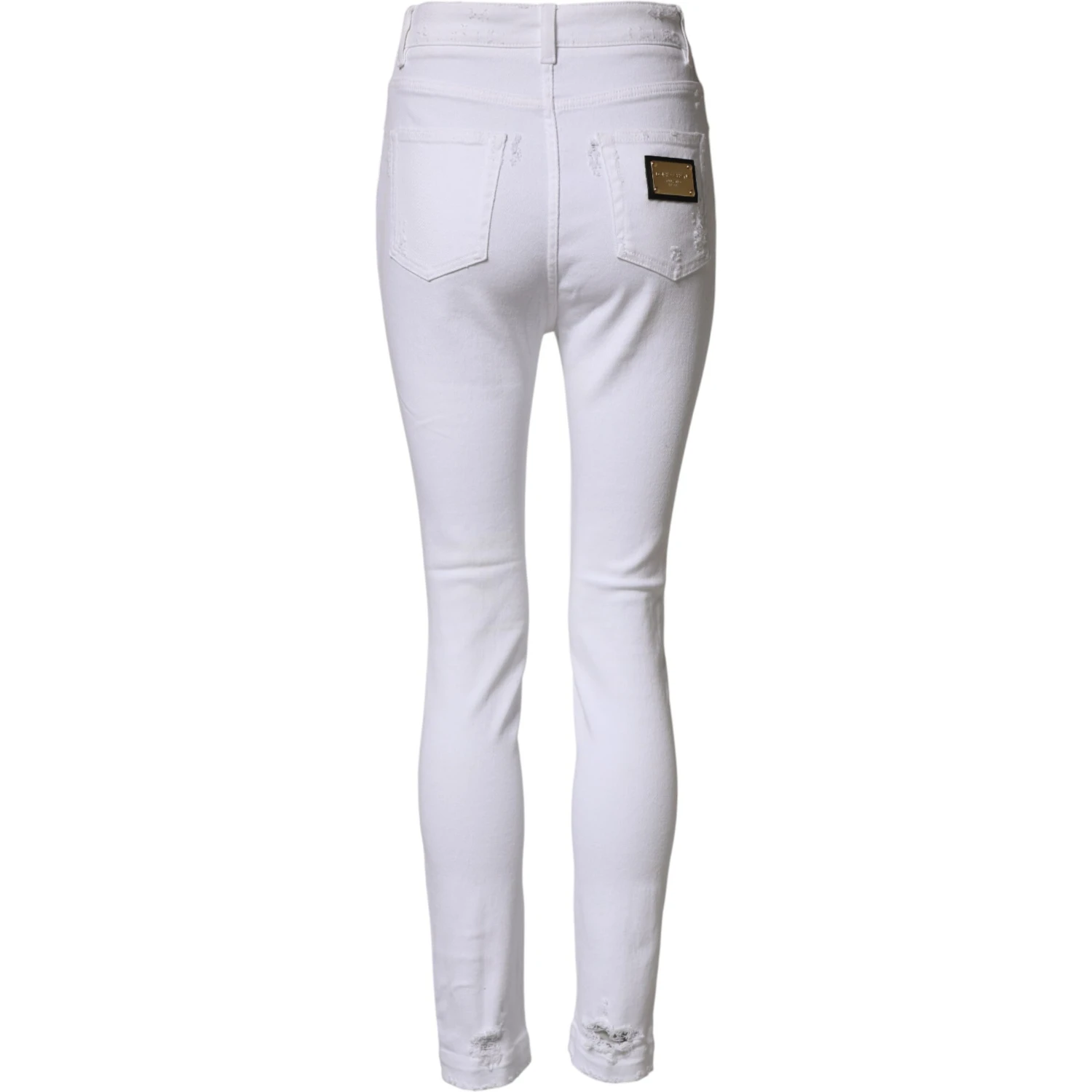 White Distressed High Waist Denim Jeans
