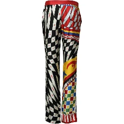 Multicolor Carretto Pattern Straight Pants