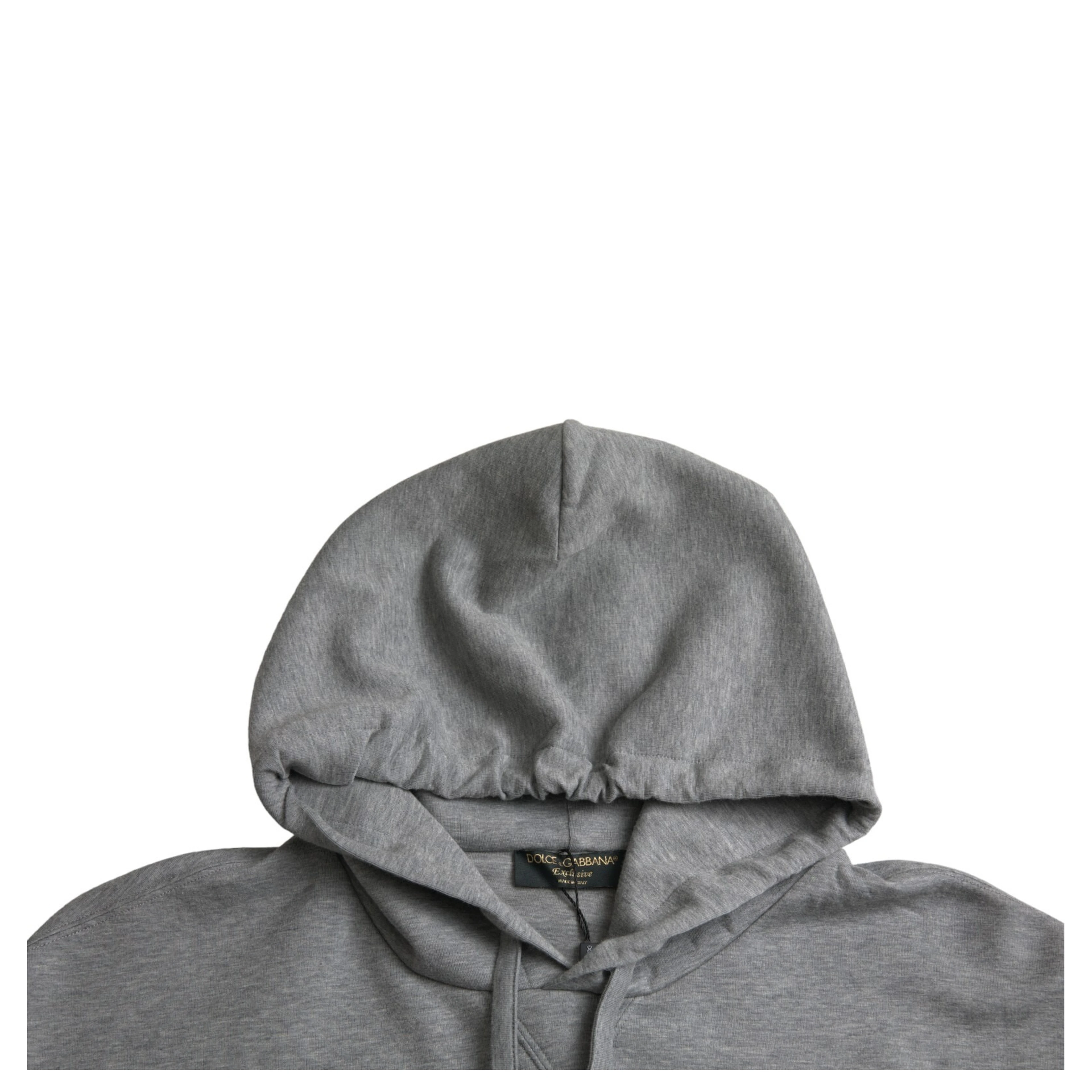 Gray Logo Cotton Hooded Sweatshirt Sweater