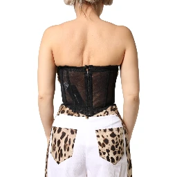 Black Gold Heart Bustier Corset Tinsel Top