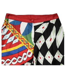 Multicolor Carretto Pattern Straight Pants