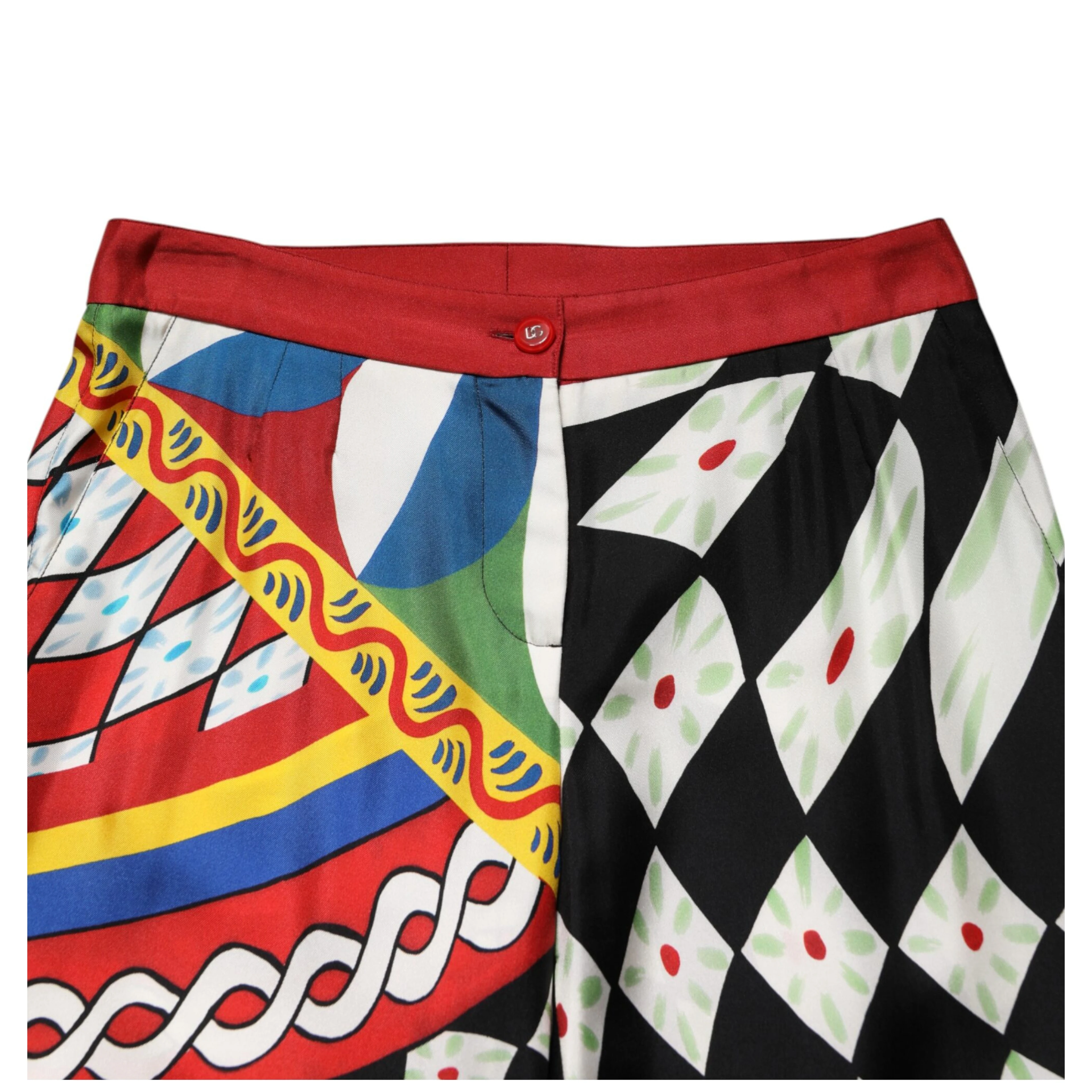 Multicolor Carretto Pattern Straight Pants