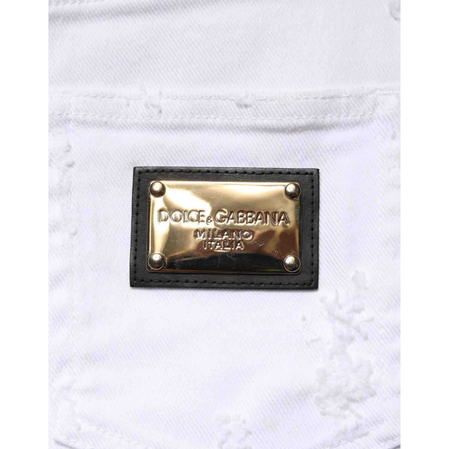 White Distressed High Waist Denim Jeans