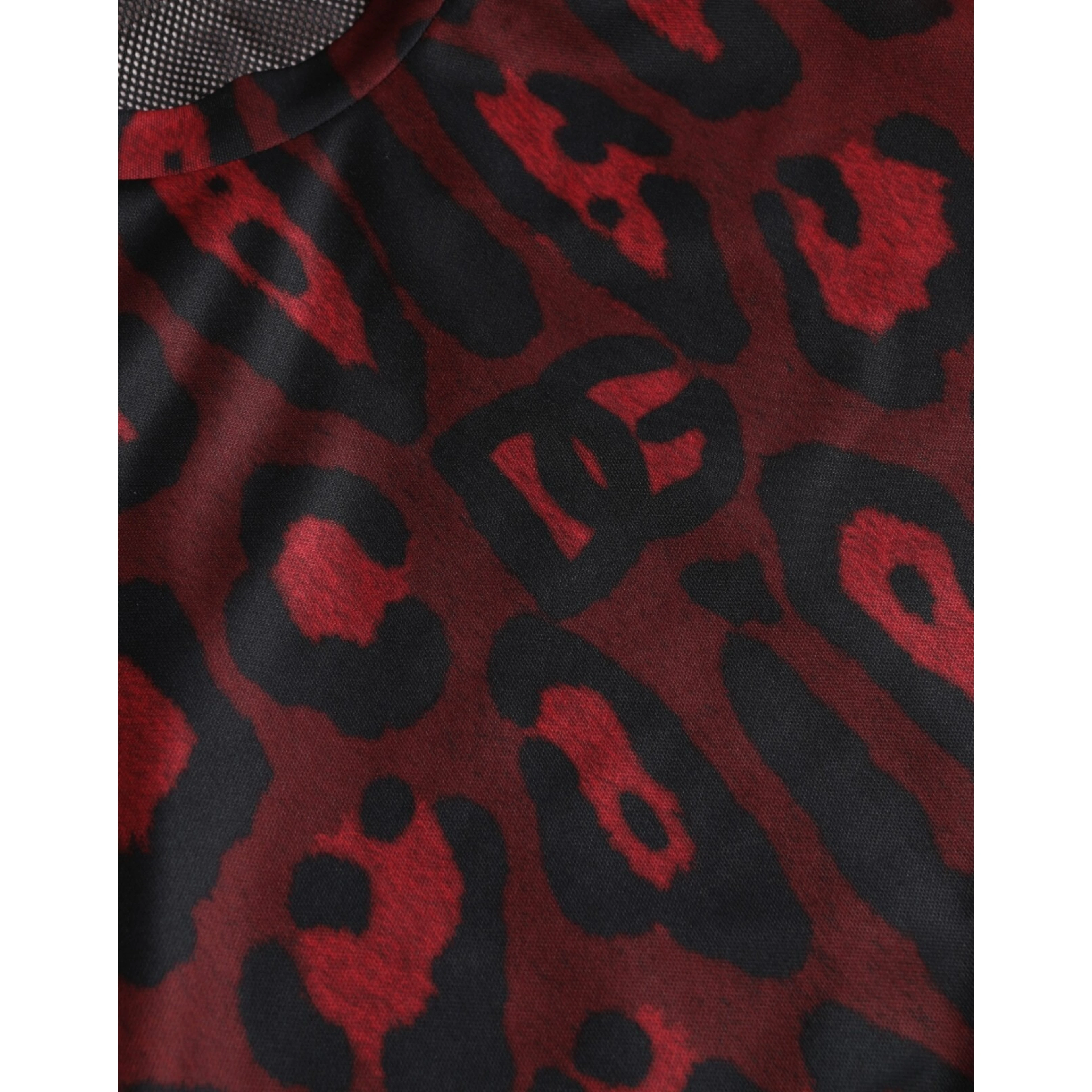 Red Leopard Print Sleeveless Men Tank T-shirt