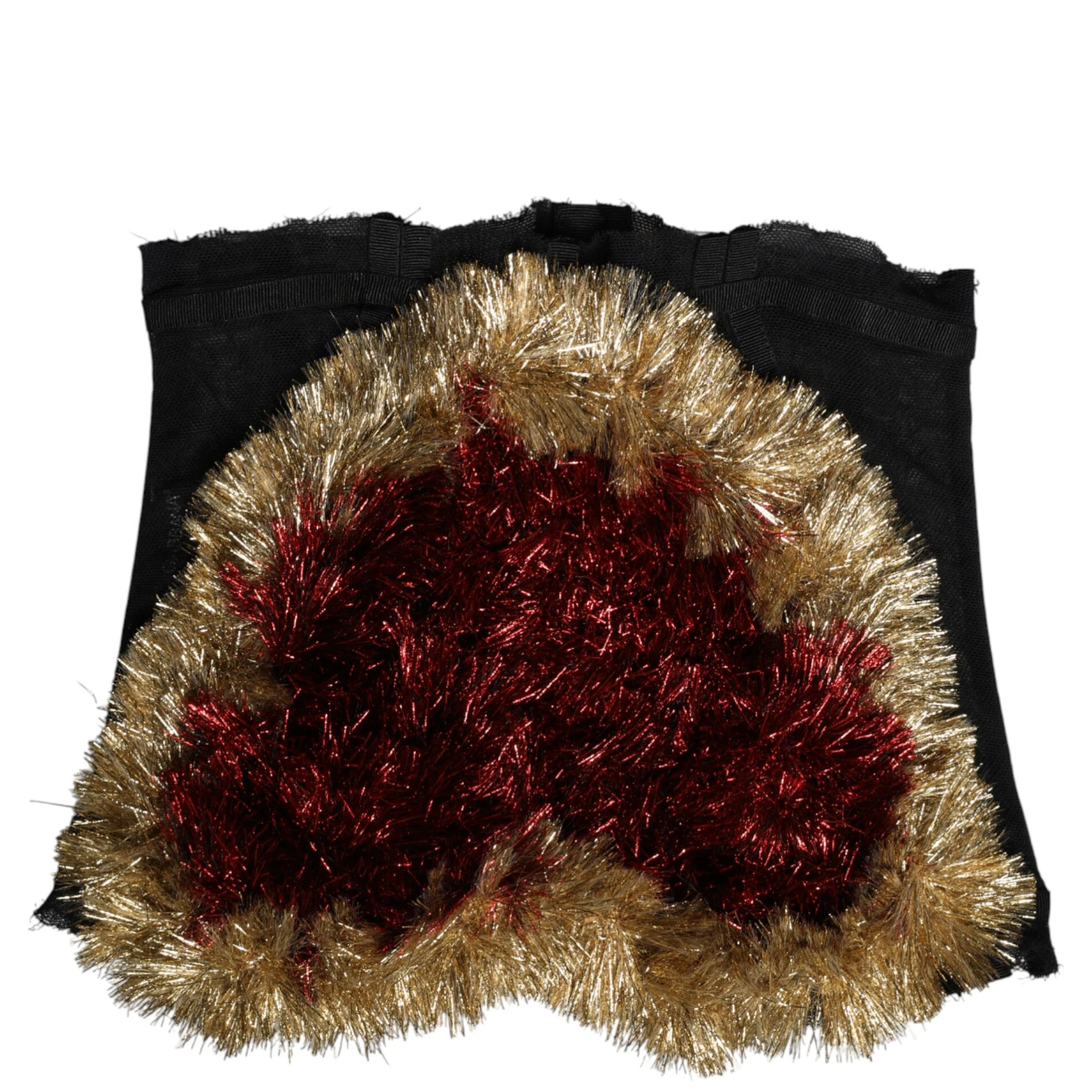 Black Gold Heart Bustier Corset Tinsel Top