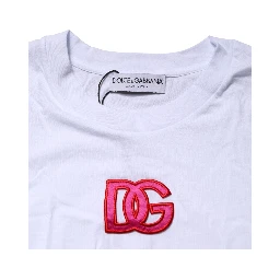 White DG Logo Crew Neck Short Sleeves T-shirt