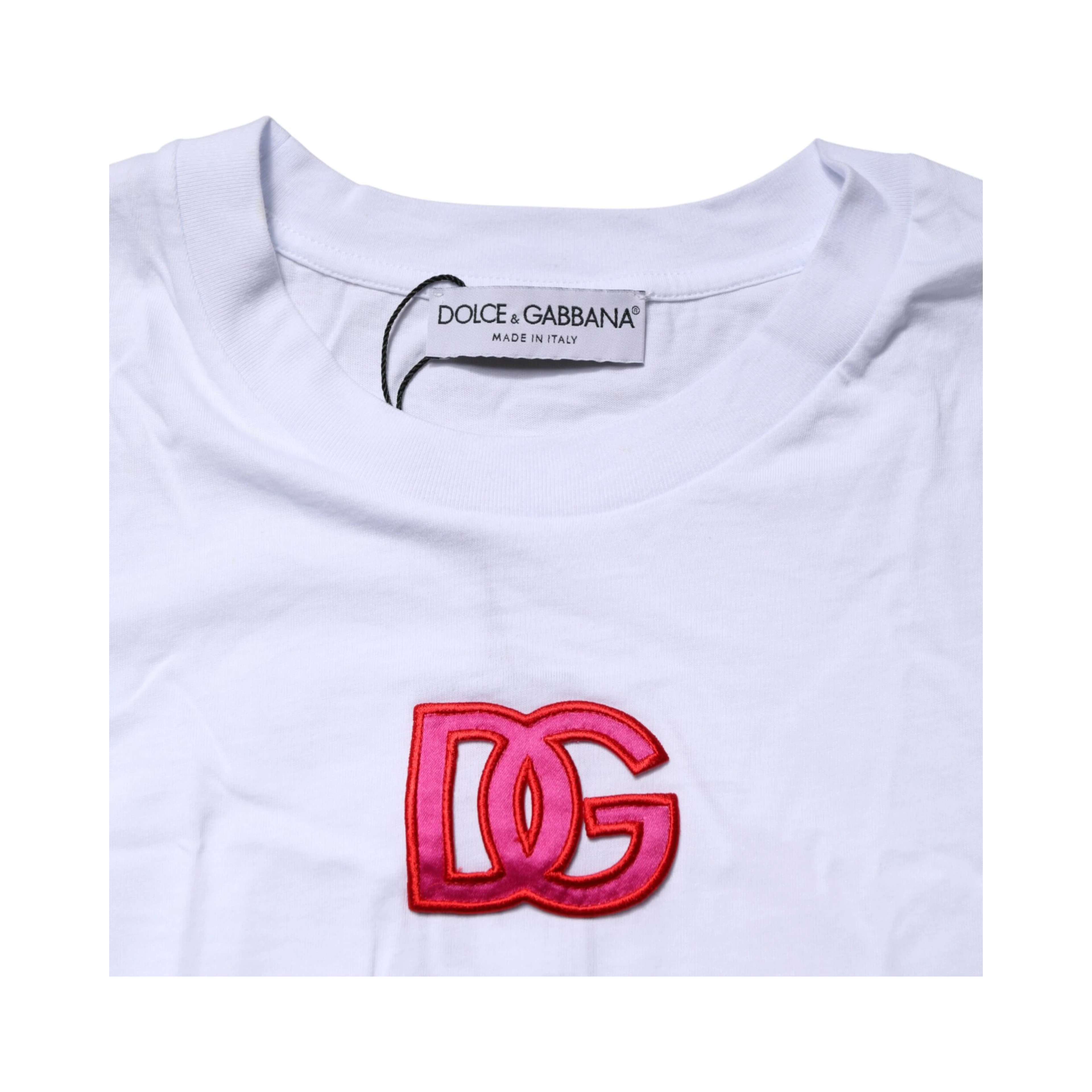 White DG Logo Crew Neck Short Sleeves T-shirt