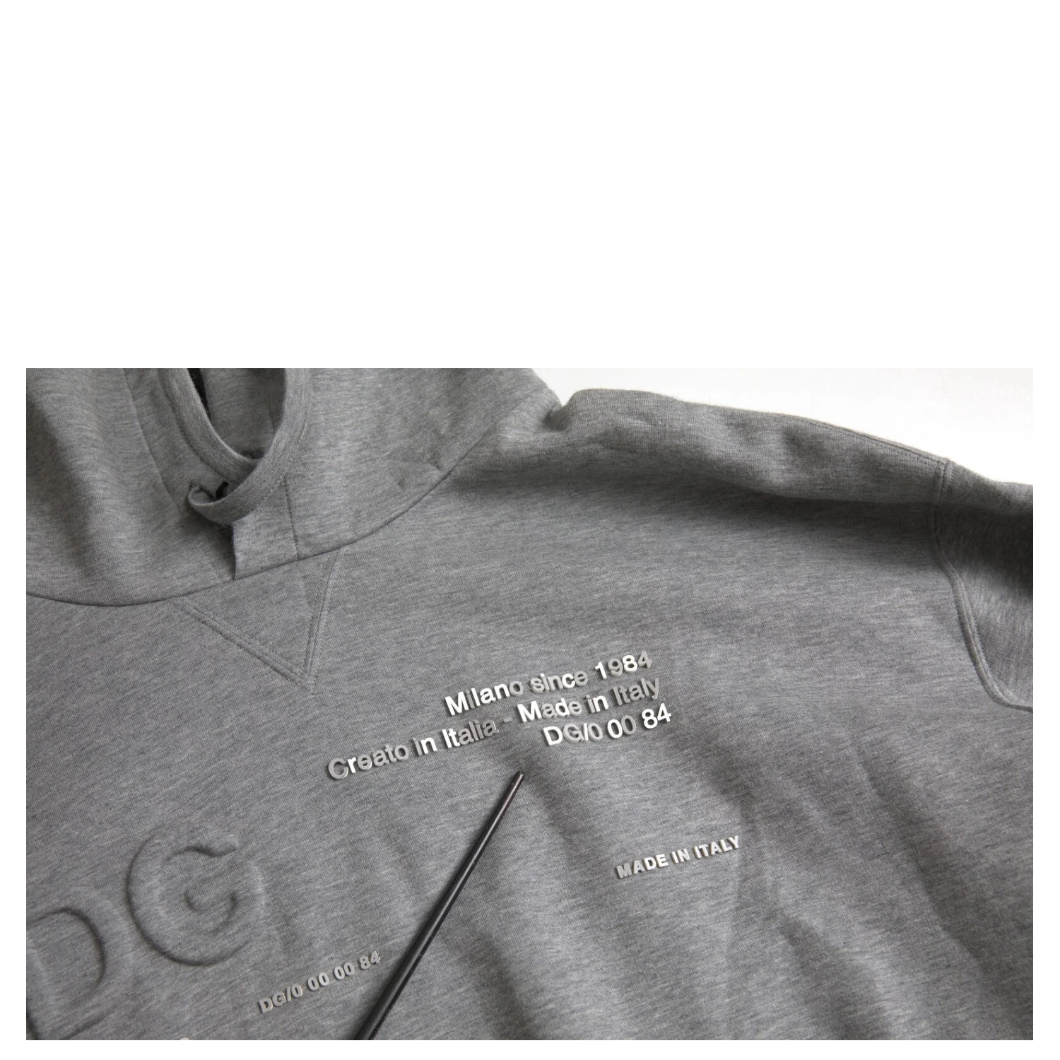 Gray Logo Cotton Hooded Sweatshirt Sweater