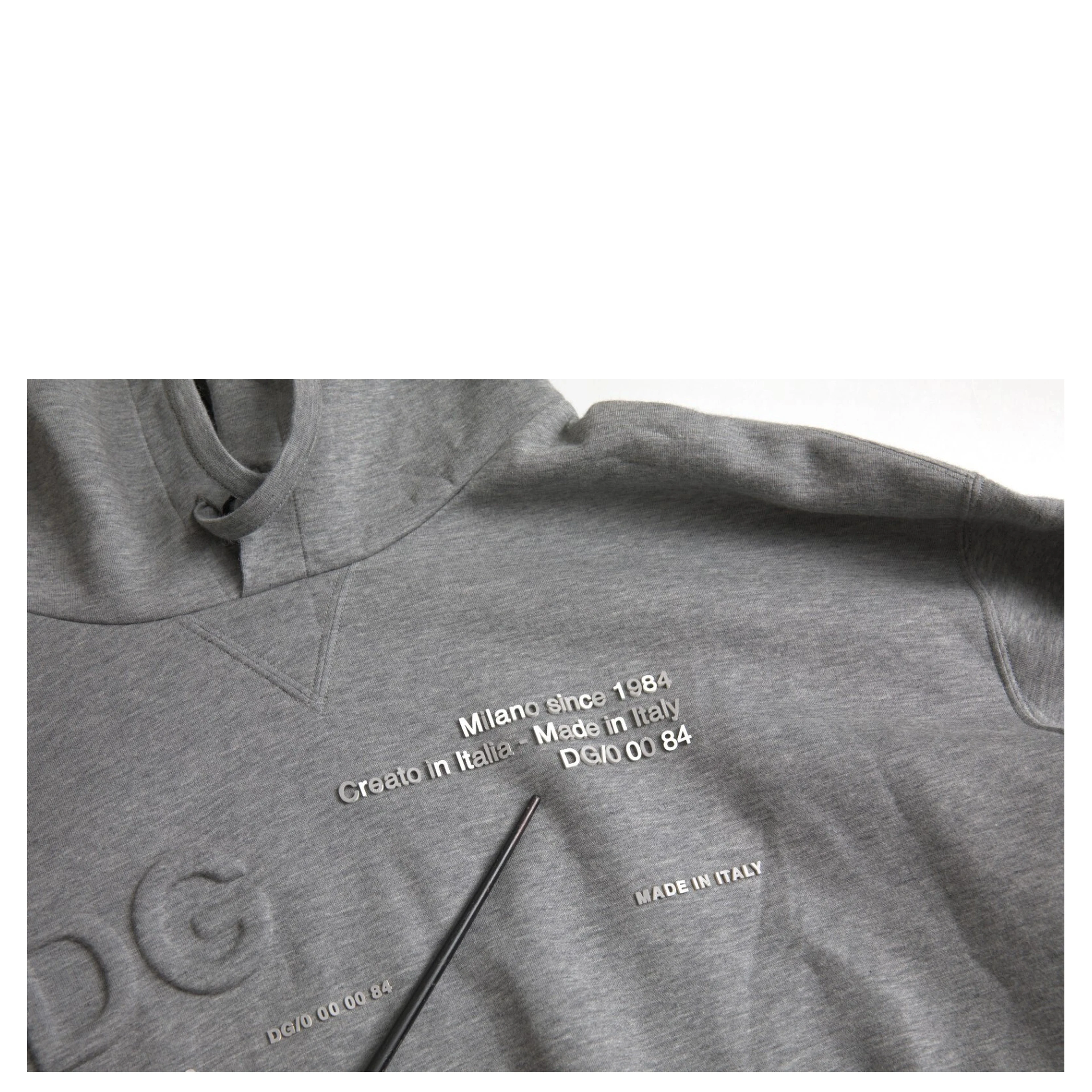 Gray Logo Cotton Hooded Sweatshirt Sweater