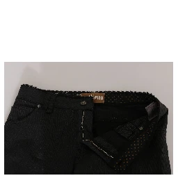 Black Mid Waist Skinny Cotton Casual Denim Jeans