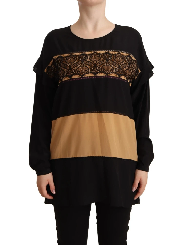 Multicolor Long Sleeves Round Neck Pullover Sweater