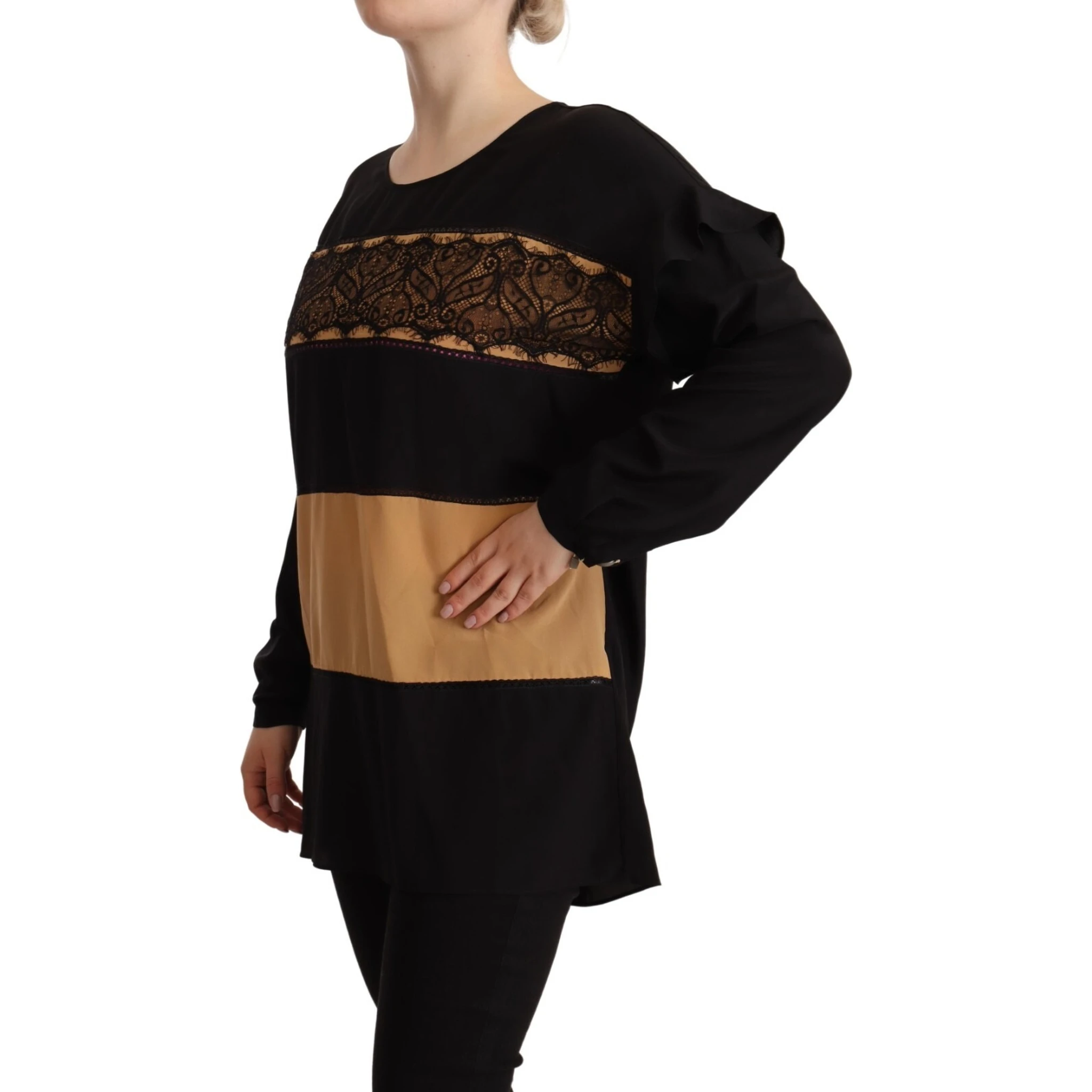 Multicolor Long Sleeves Round Neck Pullover Sweater