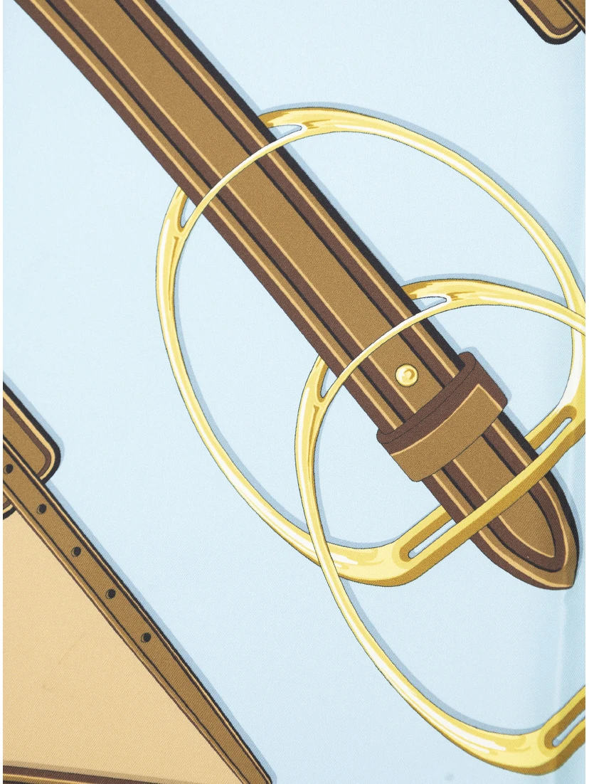 Multicolor Square Scarf with All-Over Print in Silk Woman