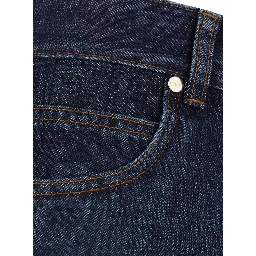 Blue Shorts with Logo Patch on the Rear in Denim Woman