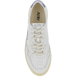 Medalist Low White Sneaker with Contrasting Heel Tab in Leather Woman