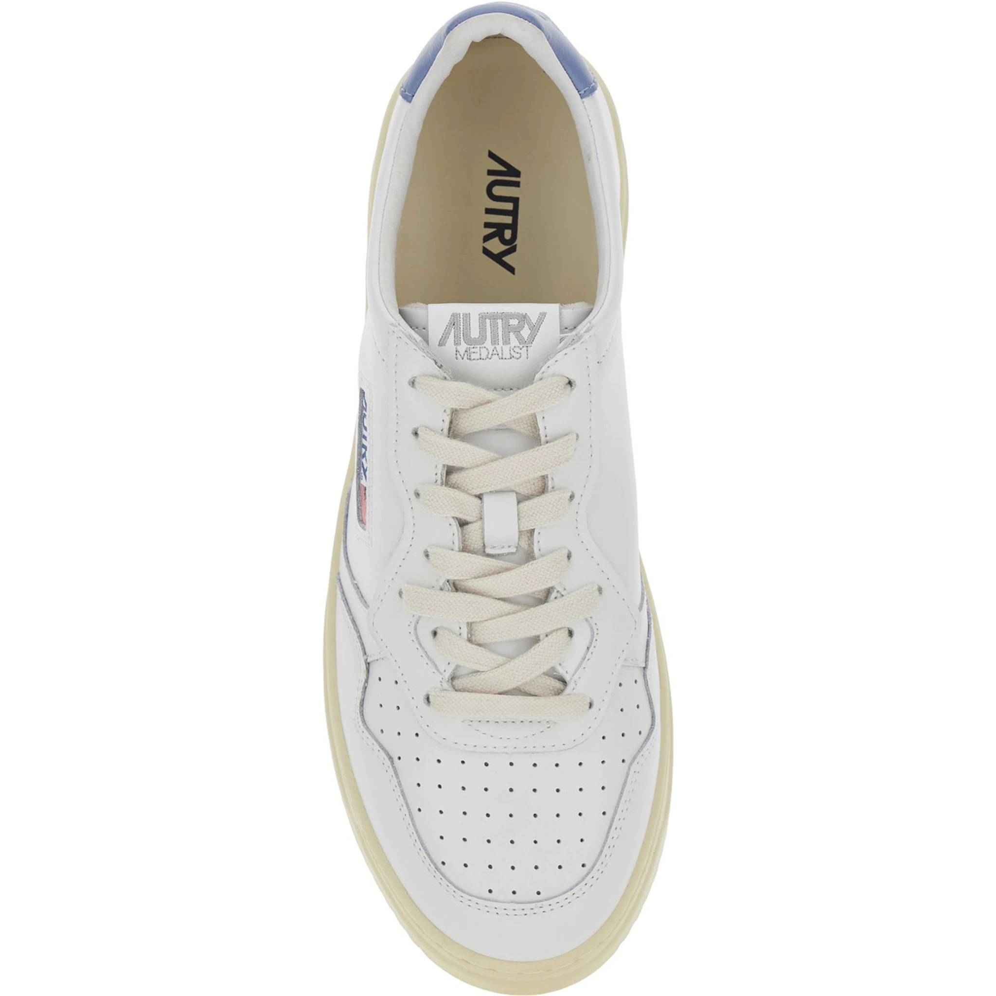 Medalist Low White Sneaker with Contrasting Heel Tab in Leather Woman