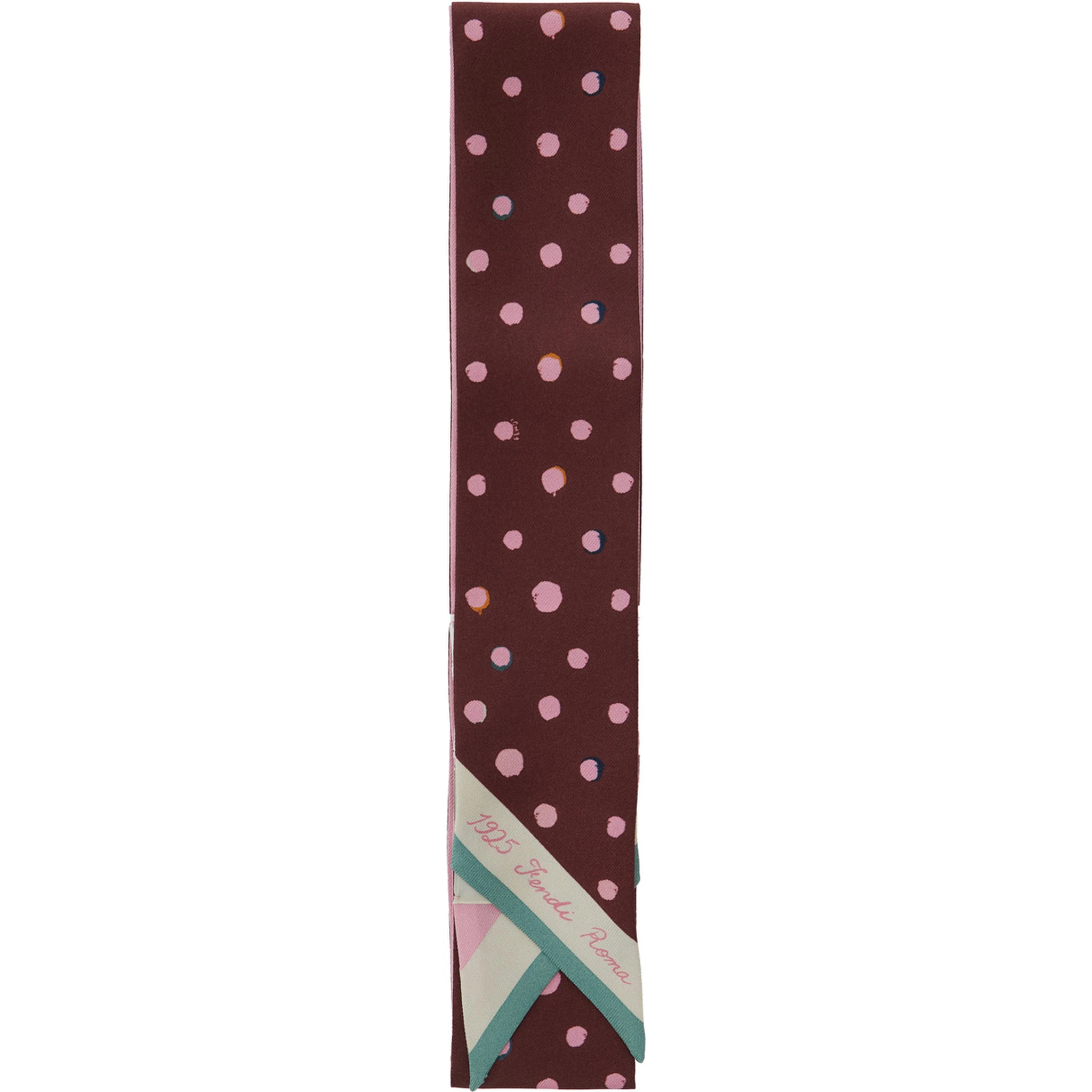 Multicolor Scarf with Polka Dot Pattern and Logo Lettering in Silk Woman