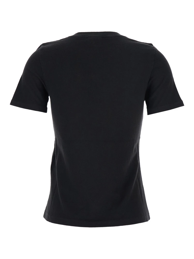 Black Crewneck T-Shirt with Maxi Logo Print on the Front in Cotton Woman alternative