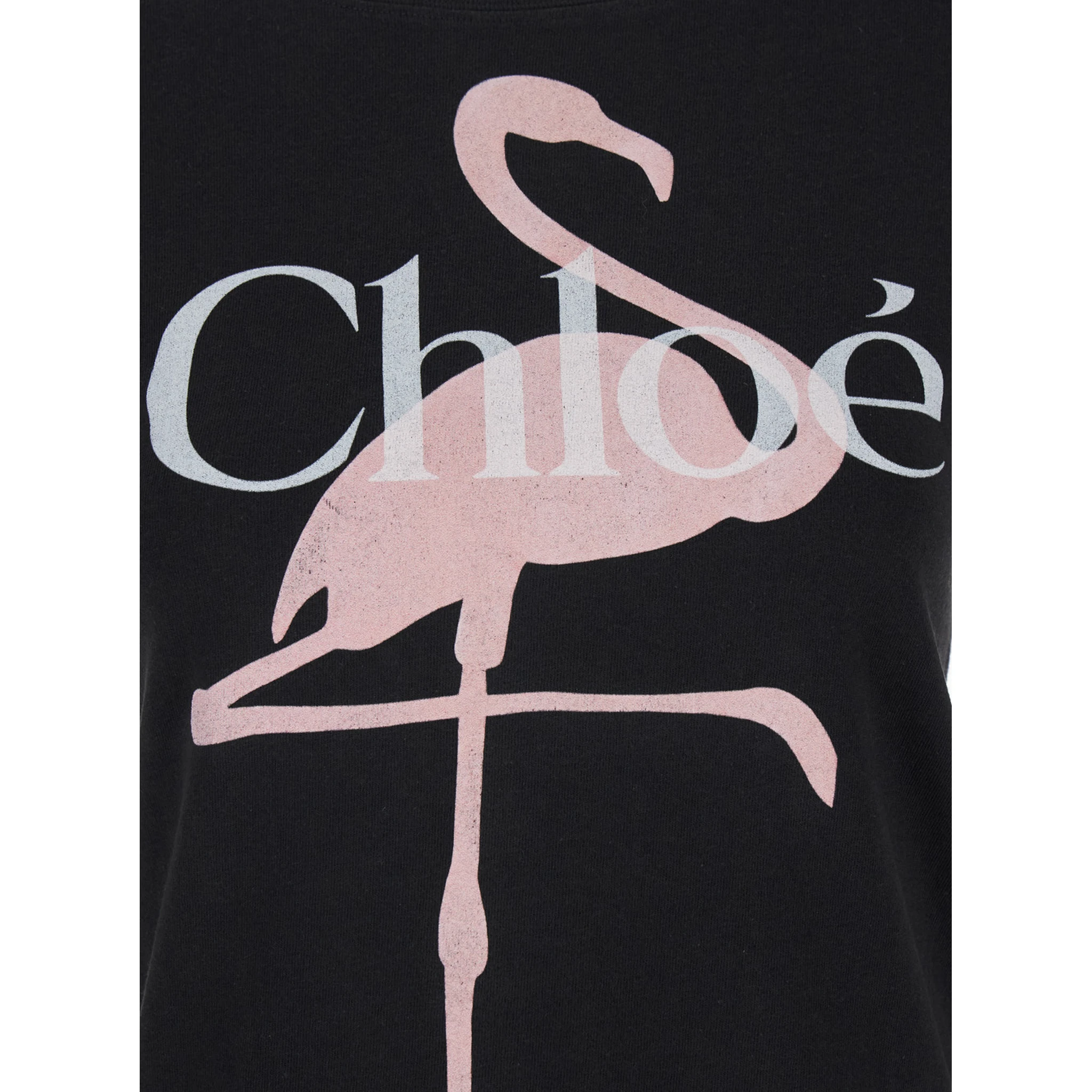 Black Crewneck T-Shirt with Maxi Logo Print on the Front in Cotton Woman