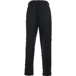 Black Pants with Cargo Pocket on the Side and FF Embroidery on the Pocket in Cotton Man