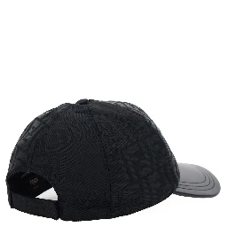 Black Baseball Cap with Curved Brim in FF Canvas Man