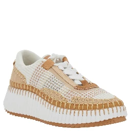 Nama Beige Sneaker with All-Over Stitching in Fabric Woman
