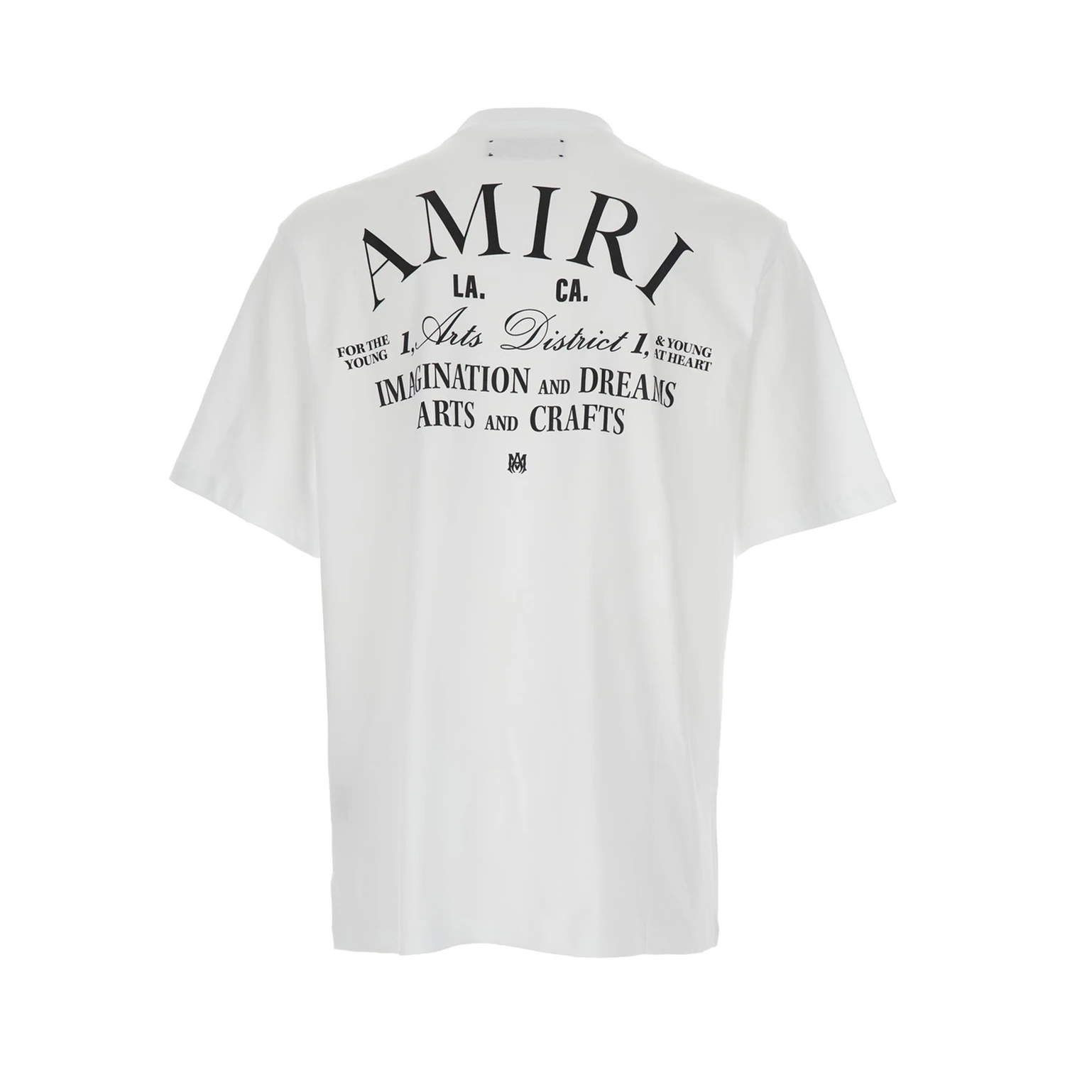 White Crewneck T-Shirt with Logo Lettering on Front and Rear in Cotton Man