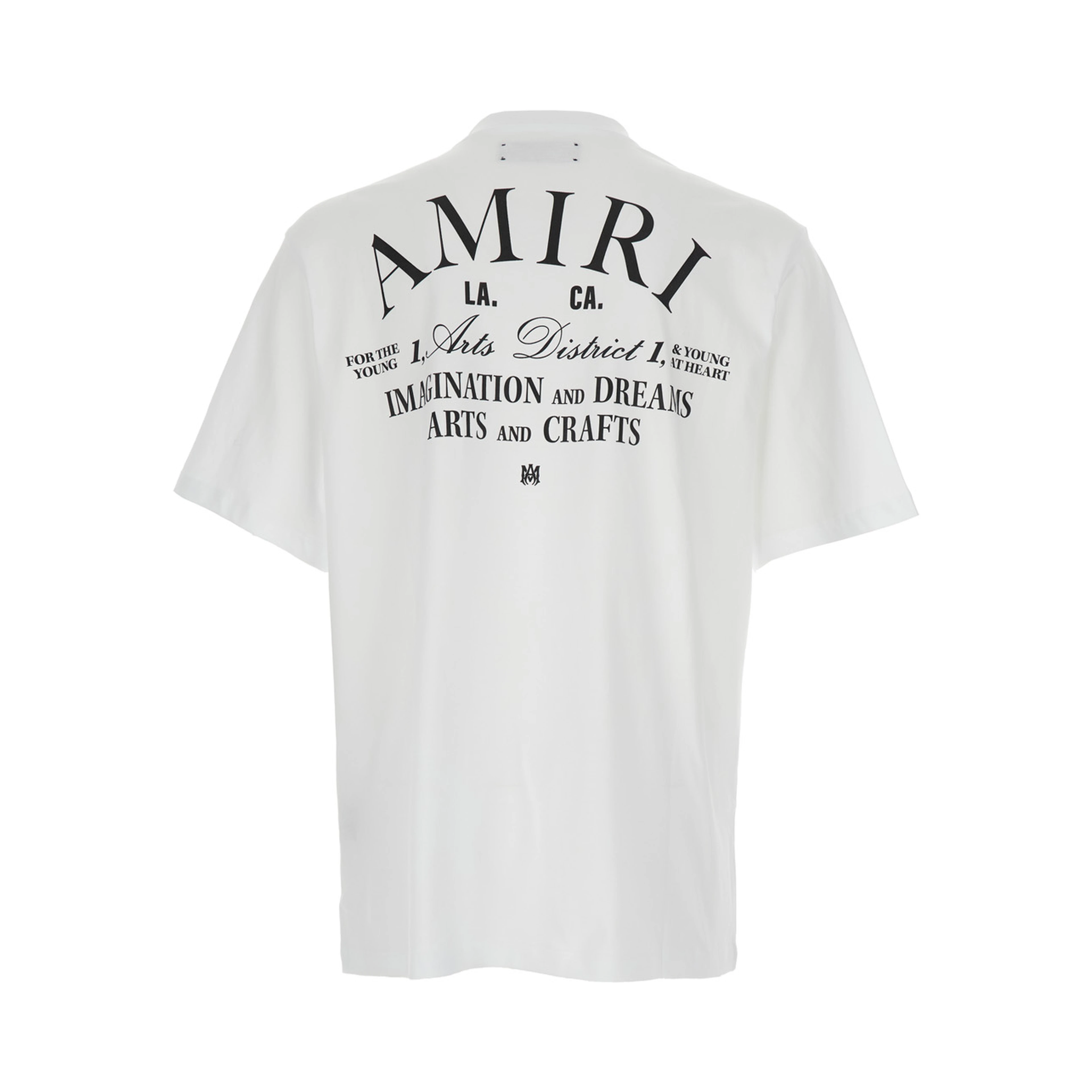 White Crewneck T-Shirt with Logo Lettering on Front and Rear in Cotton Man