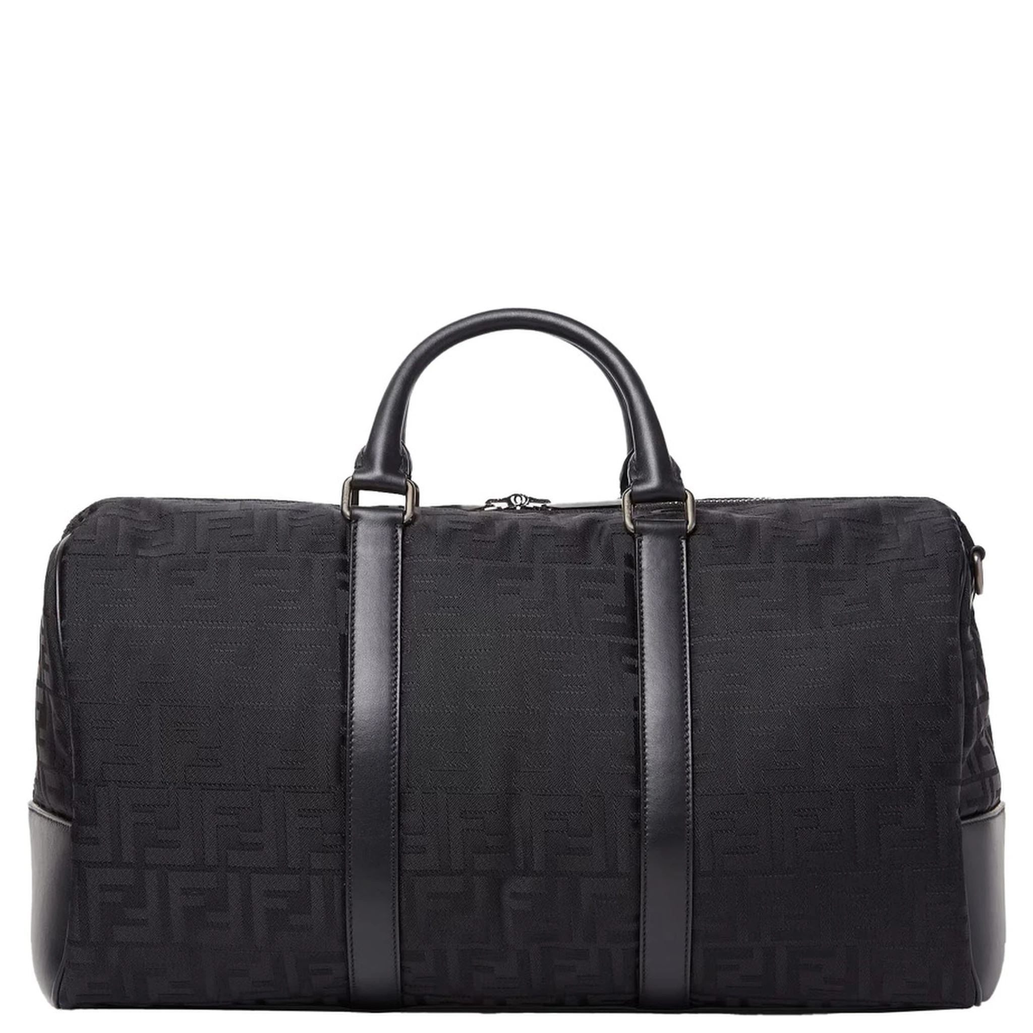 Black Suitcase with Adjustable and Removable Shoulder Strap and Padlock with Logo Lettering in Tech Fabric Man