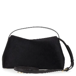 Brown Handbag with Adjustable and Removable Shoulder Strap and T-Lock Closure on the Front in Leather Woman