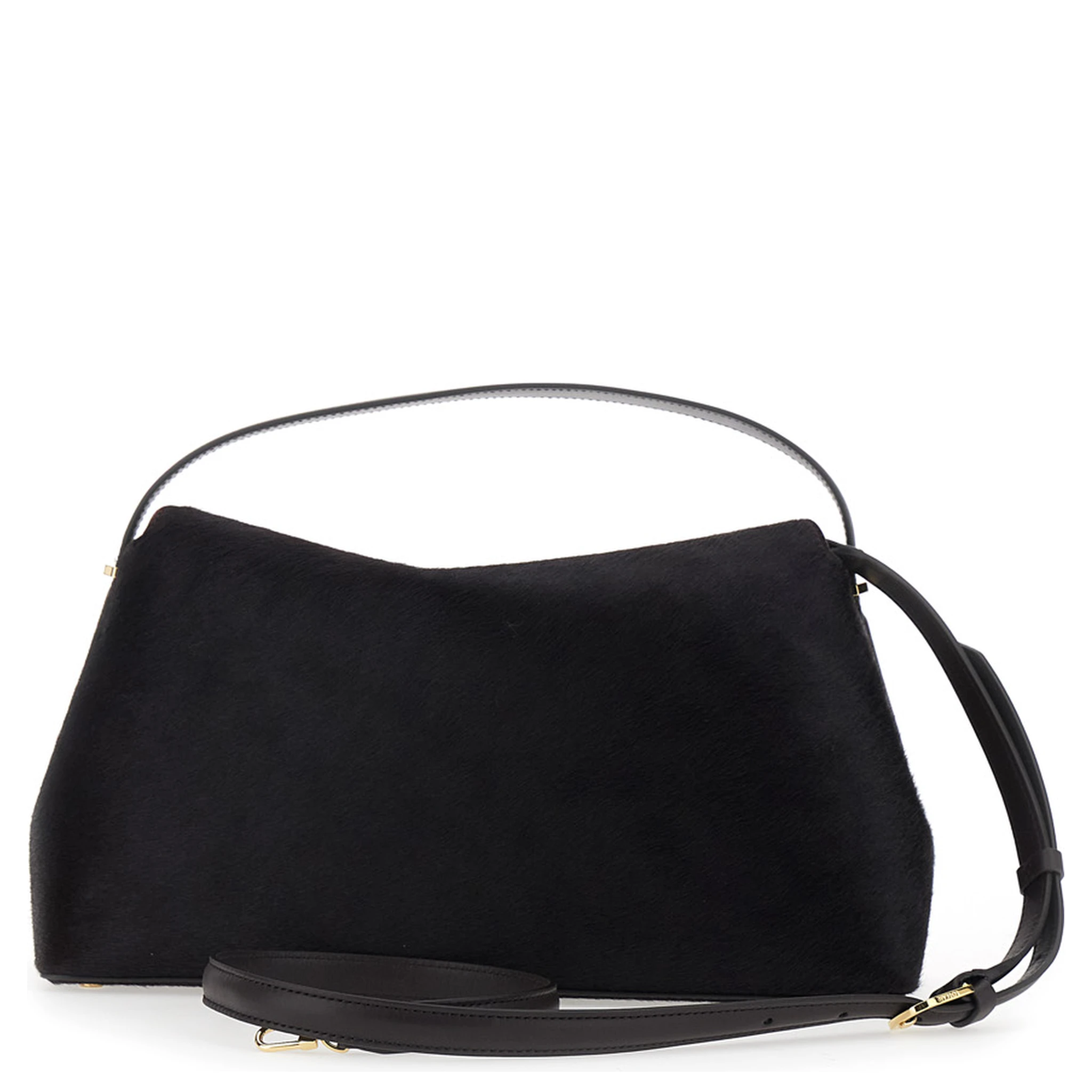 Brown Handbag with Adjustable and Removable Shoulder Strap and T-Lock Closure on the Front in Leather Woman