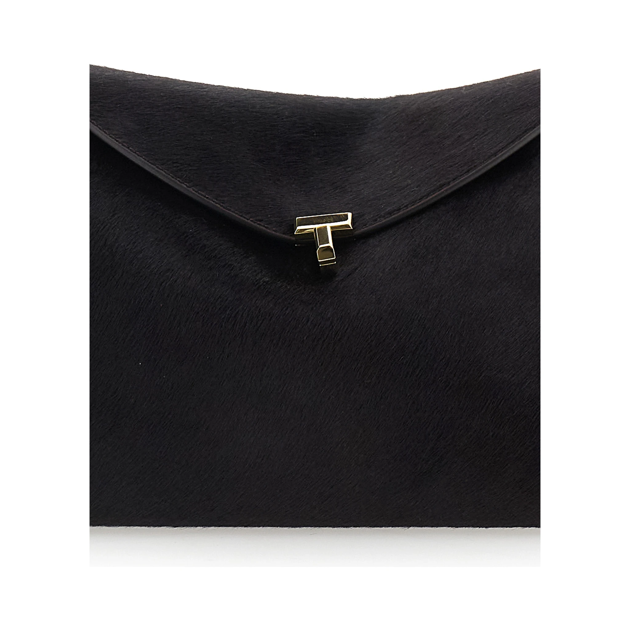 Brown Handbag with Adjustable and Removable Shoulder Strap and T-Lock Closure on the Front in Leather Woman