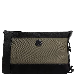 Green Crossbody Bag with Logo Plaque on the Front in Tech Fabric Man