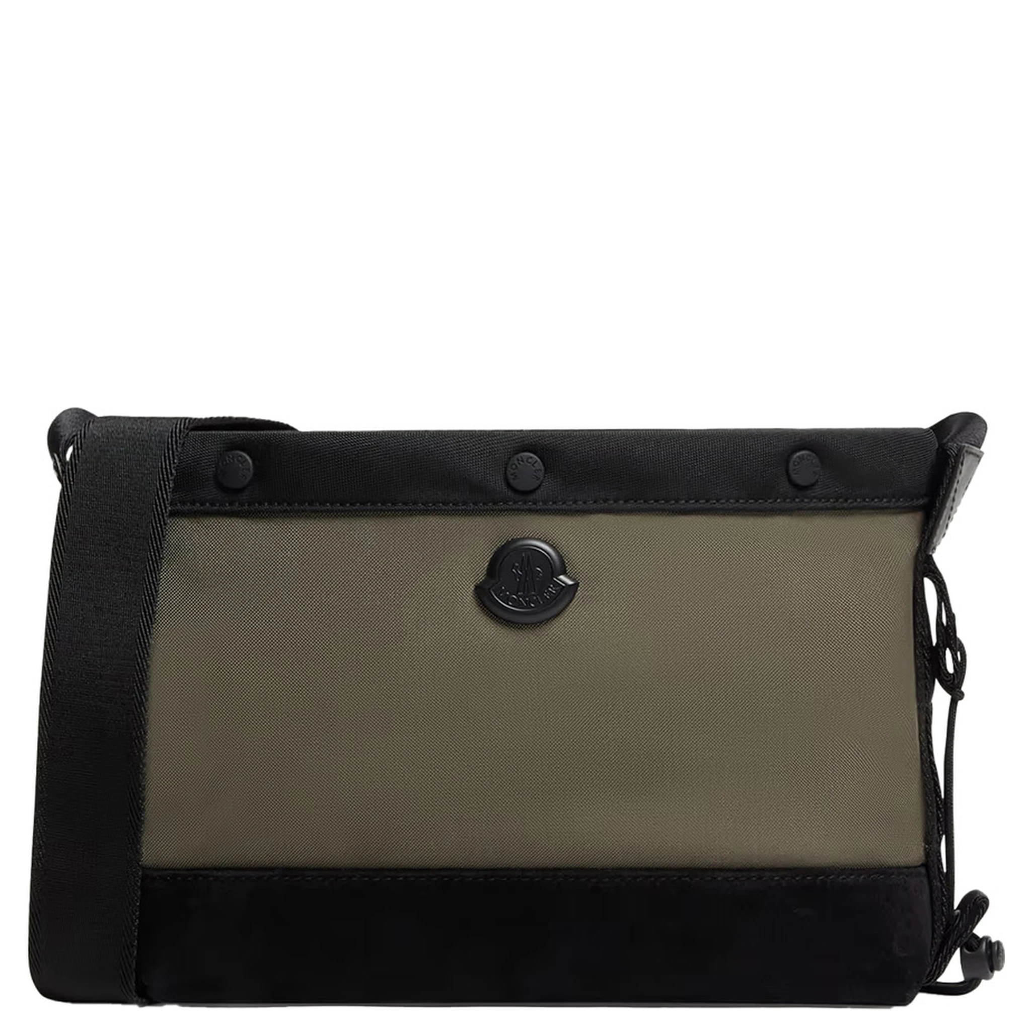 Green Crossbody Bag with Logo Plaque on the Front in Tech Fabric Man