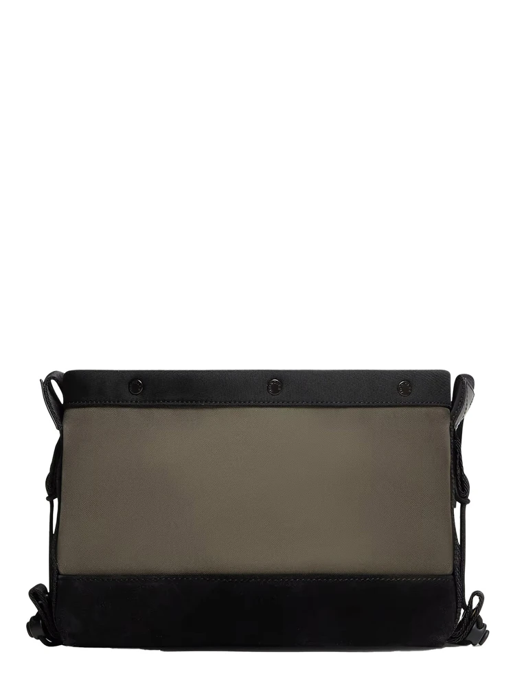 Green Crossbody Bag with Logo Plaque on the Front in Tech Fabric Man alternative