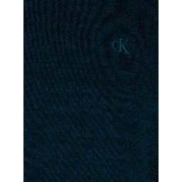 Blue Crewneck Sweater with Logo Embroidery on the Front and Dropped Shoulders in Wool Man