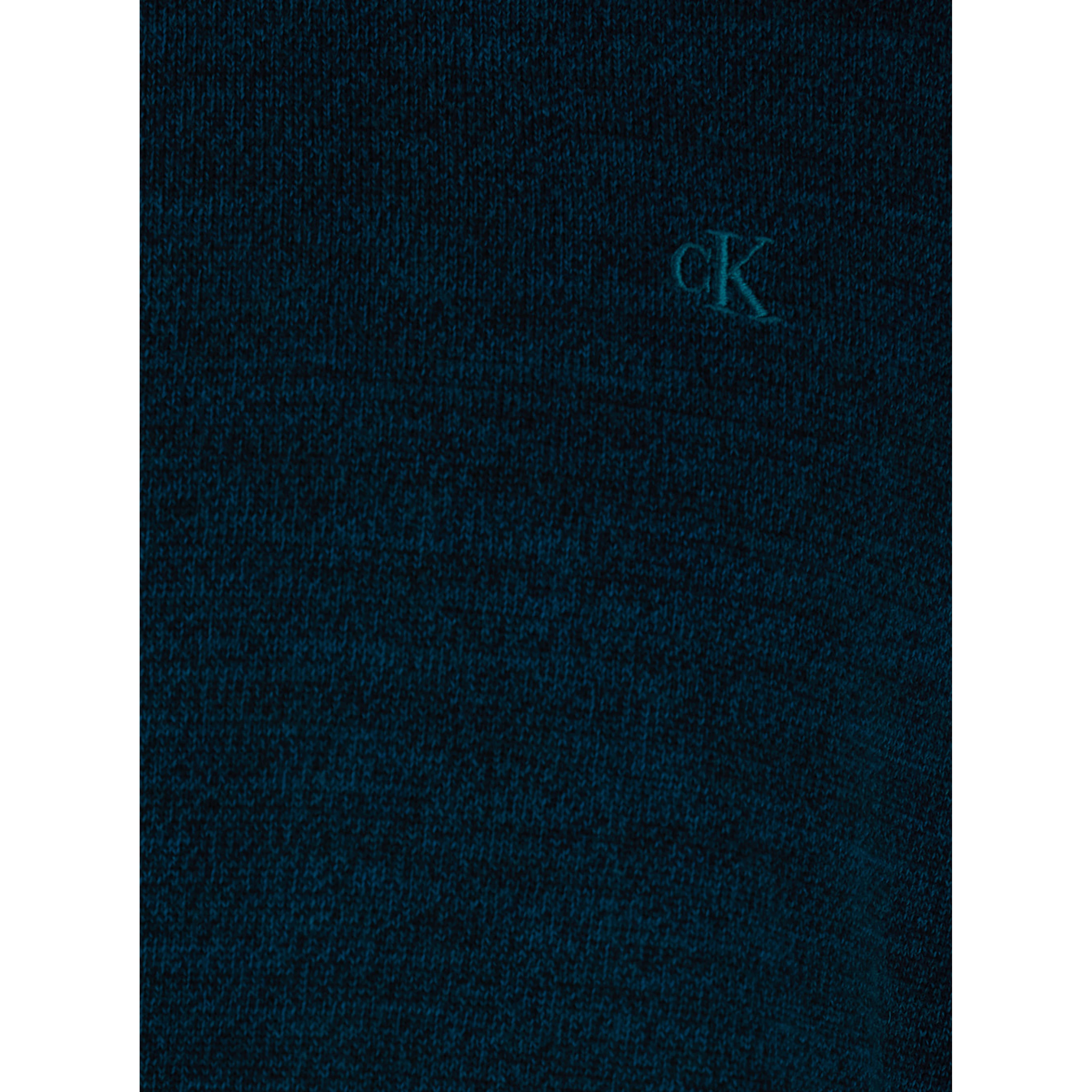 Blue Crewneck Sweater with Logo Embroidery on the Front and Dropped Shoulders in Wool Man