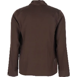 Brown Blouse with V Neck in Viscose Blend Woman