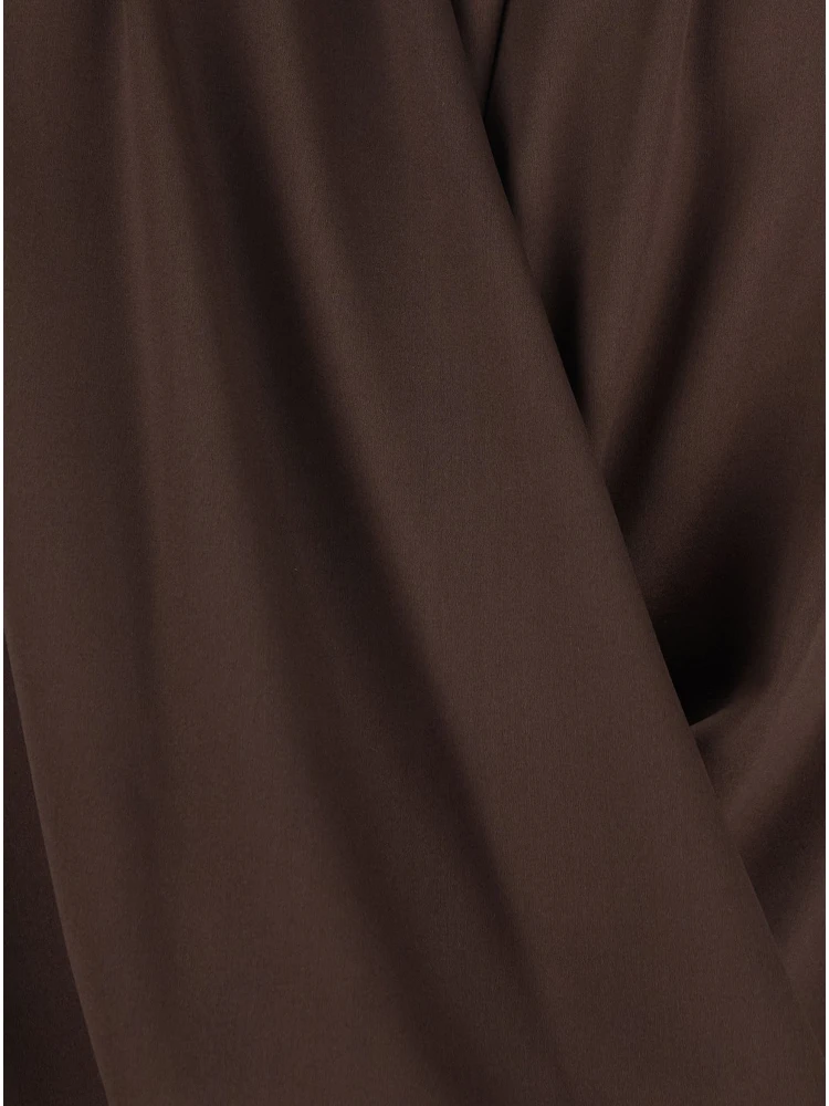 Brown Blouse with V Neck in Viscose Blend Woman alternative