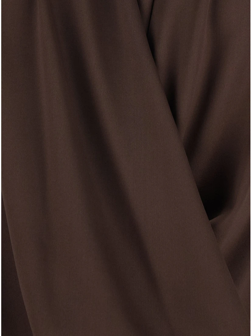 Brown Blouse with V Neck in Viscose Blend Woman