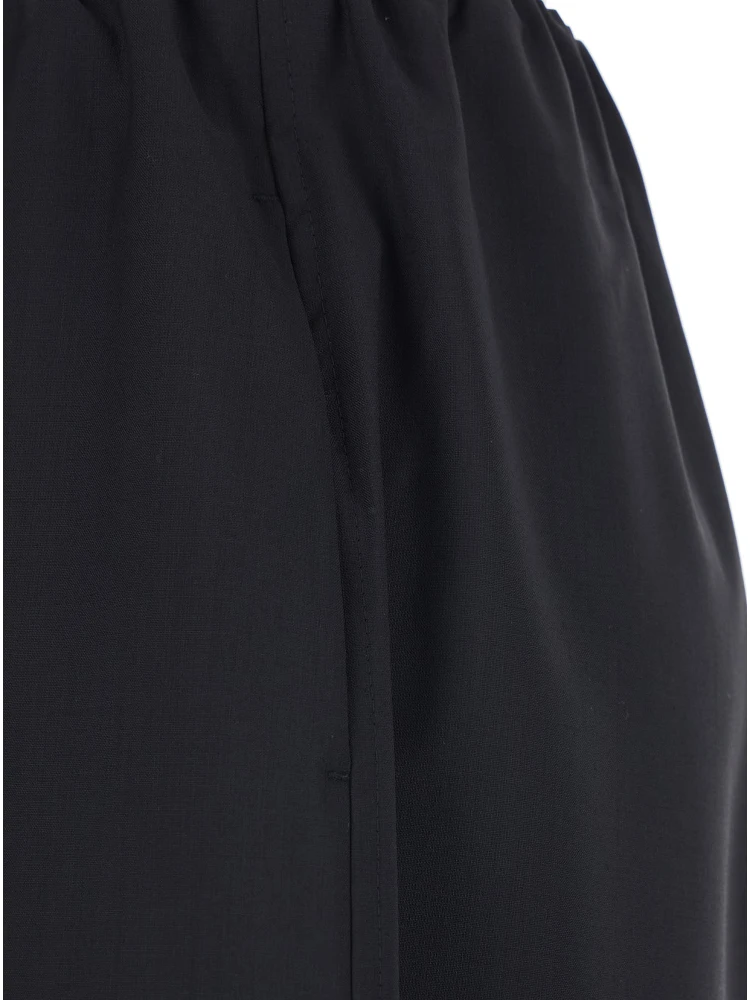 Black Pants with Elastic Drawstring Waist in Wool Woman alternative