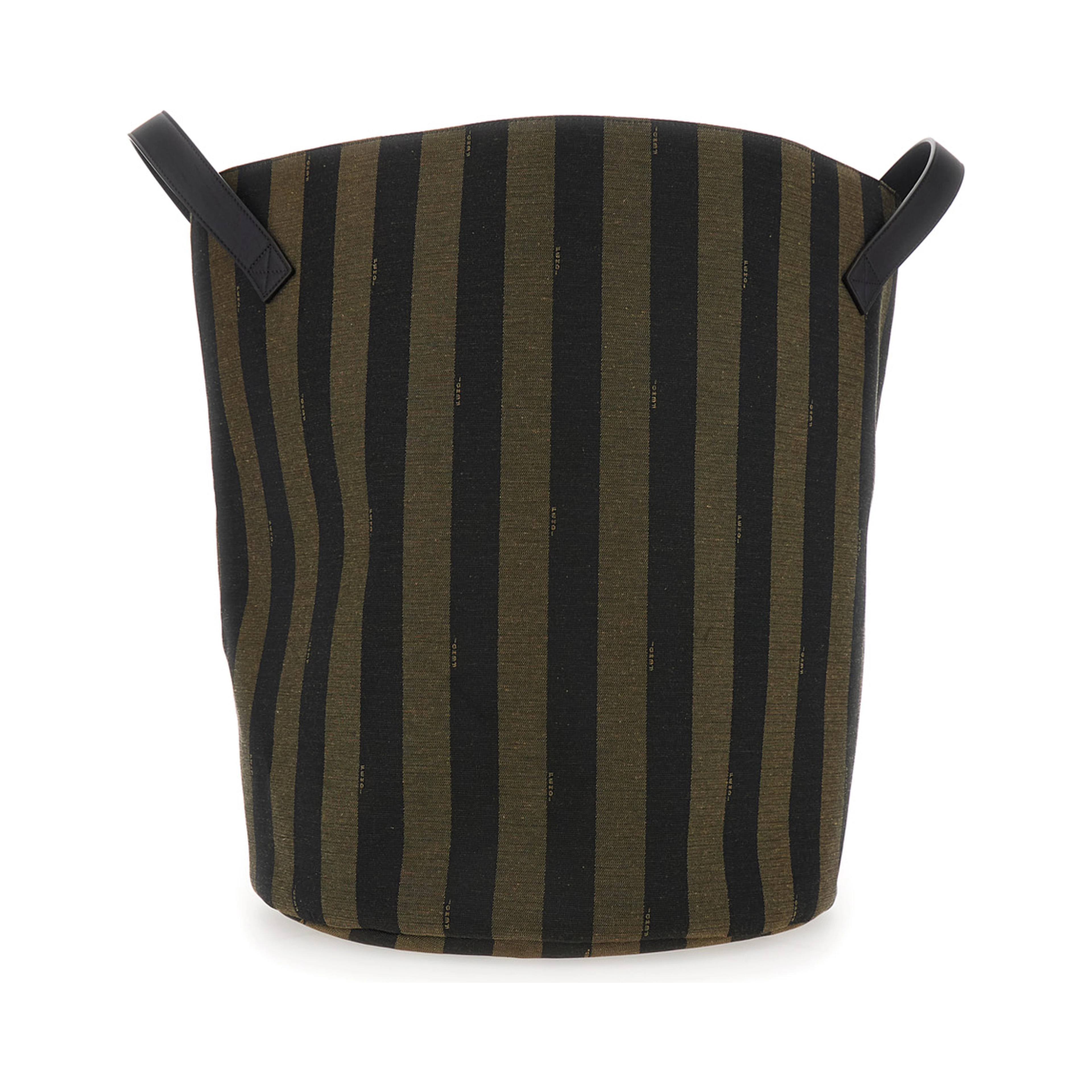 Handbag with Logo Lettering on the Front and All-Over Stripes in Cotton Blend Brown Kids