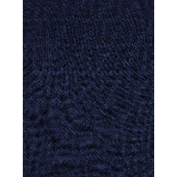 Blue Crewneck Sweater with All-Over FF Motif in Wool and Silk Woman