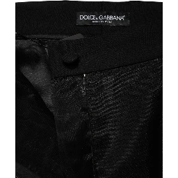 Black High Waist Tulle Wool Trouser Pants