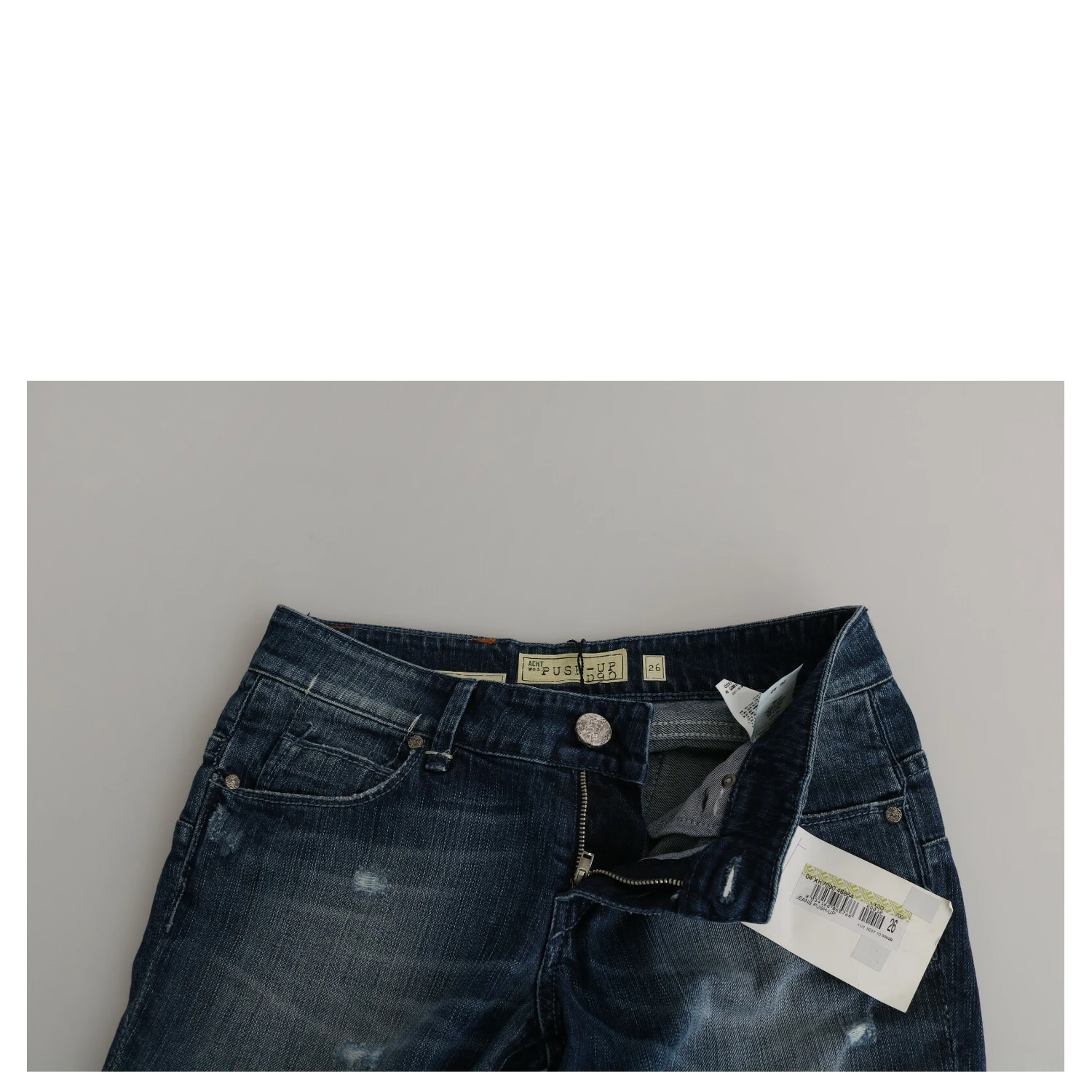 Cotton Blue Washed Low Waist Skinny Cropped Jeans