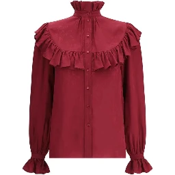 Silk shirt with ruffles