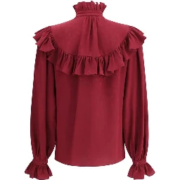 Silk shirt with ruffles