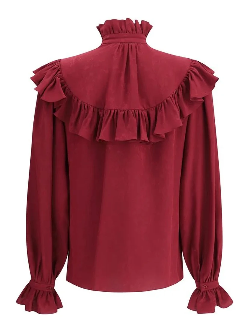 Silk shirt with ruffles